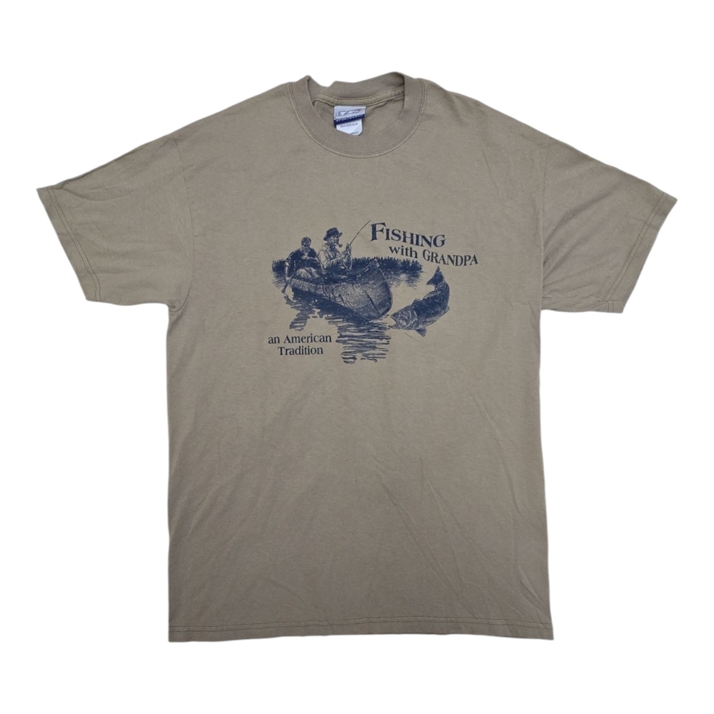 VTG Fishing With Grandpa An American Tradition T-shirt TSI Sportswear Cotton M